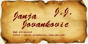 Janja Jovanković vizit kartica